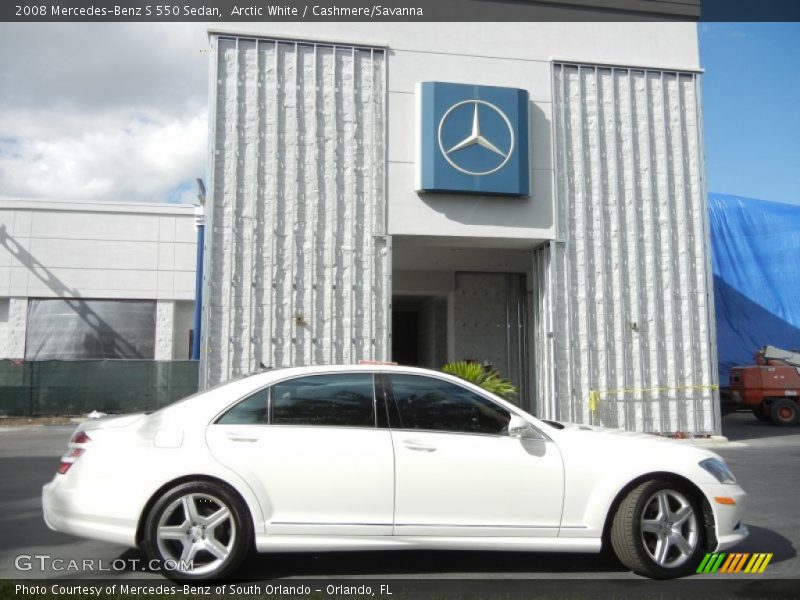 Arctic White / Cashmere/Savanna 2008 Mercedes-Benz S 550 Sedan