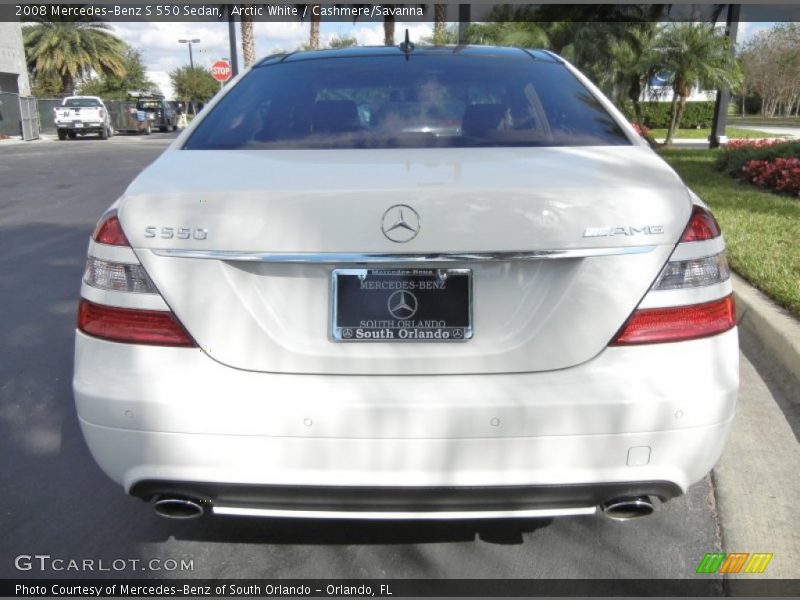 Arctic White / Cashmere/Savanna 2008 Mercedes-Benz S 550 Sedan