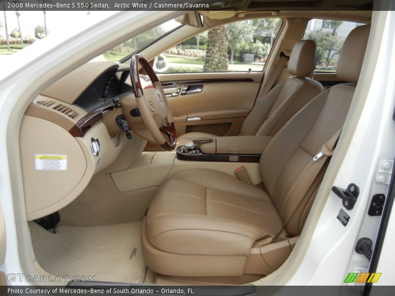 Arctic White / Cashmere/Savanna 2008 Mercedes-Benz S 550 Sedan