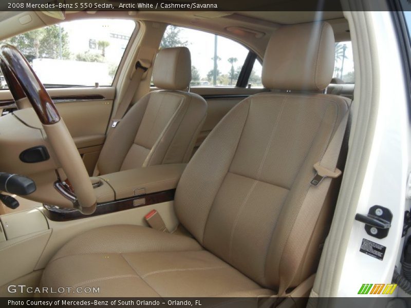 Arctic White / Cashmere/Savanna 2008 Mercedes-Benz S 550 Sedan