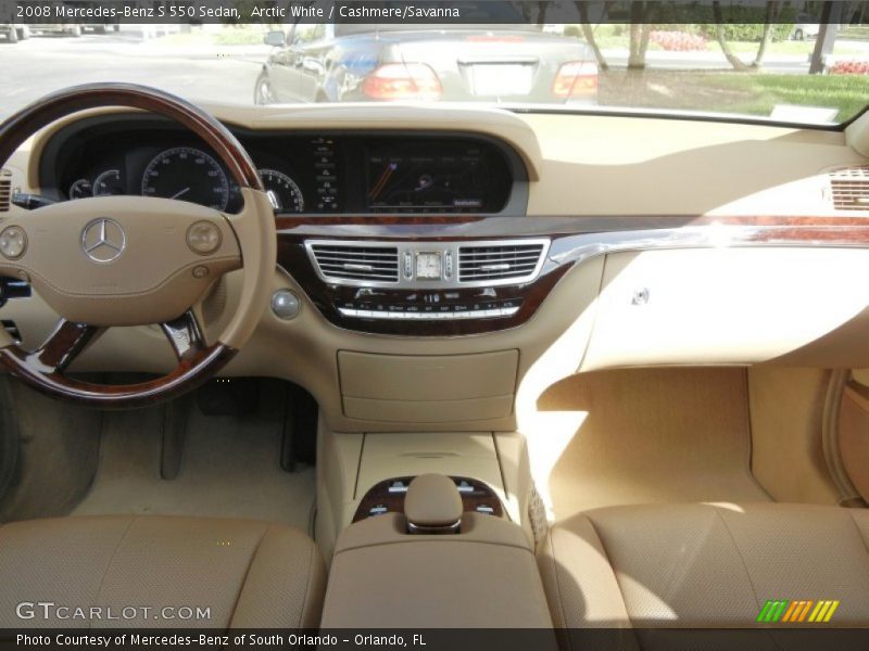 Arctic White / Cashmere/Savanna 2008 Mercedes-Benz S 550 Sedan