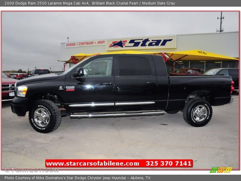 Brilliant Black Crystal Pearl / Medium Slate Gray 2009 Dodge Ram 3500 Laramie Mega Cab 4x4