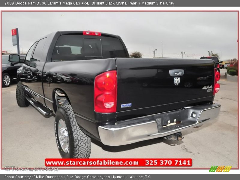 Brilliant Black Crystal Pearl / Medium Slate Gray 2009 Dodge Ram 3500 Laramie Mega Cab 4x4