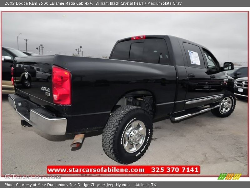 Brilliant Black Crystal Pearl / Medium Slate Gray 2009 Dodge Ram 3500 Laramie Mega Cab 4x4