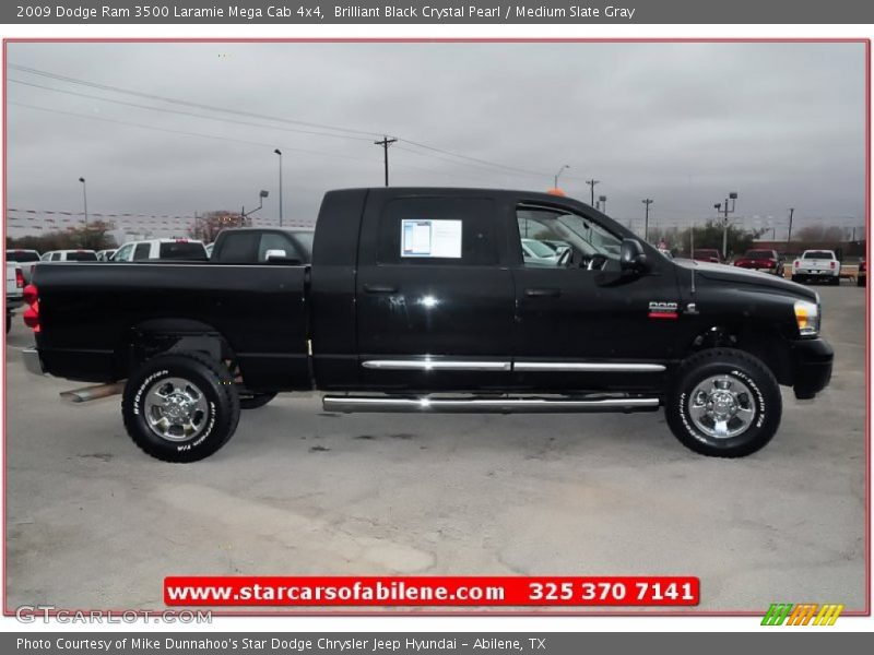 Brilliant Black Crystal Pearl / Medium Slate Gray 2009 Dodge Ram 3500 Laramie Mega Cab 4x4