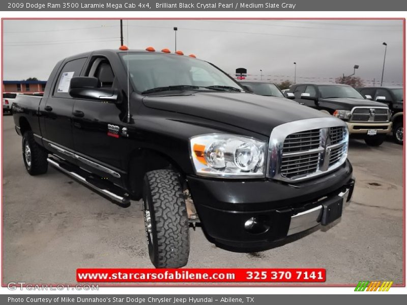 Brilliant Black Crystal Pearl / Medium Slate Gray 2009 Dodge Ram 3500 Laramie Mega Cab 4x4