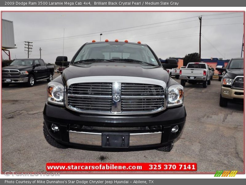 Brilliant Black Crystal Pearl / Medium Slate Gray 2009 Dodge Ram 3500 Laramie Mega Cab 4x4