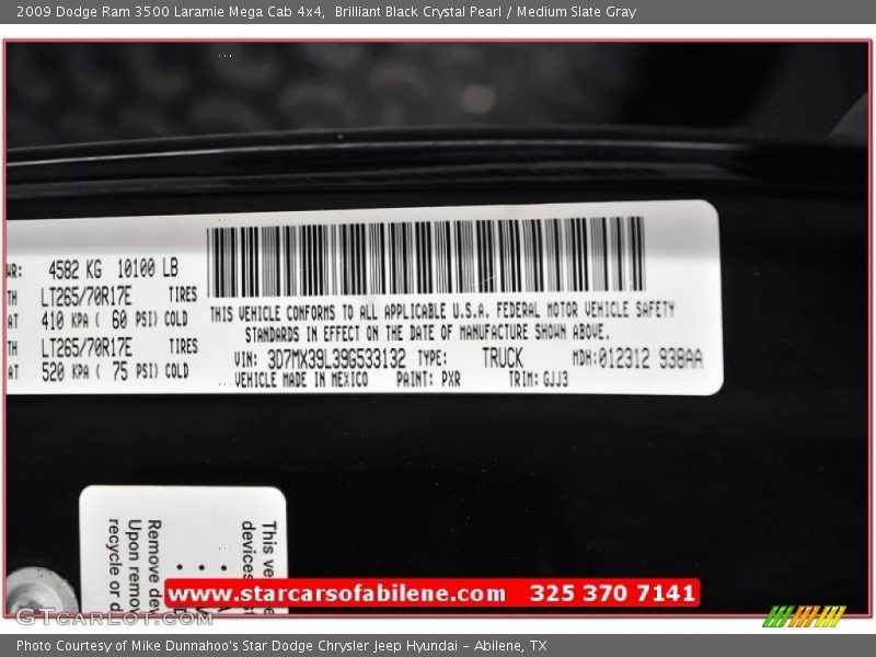 Brilliant Black Crystal Pearl / Medium Slate Gray 2009 Dodge Ram 3500 Laramie Mega Cab 4x4