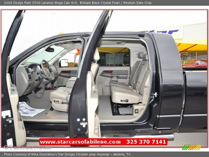 Brilliant Black Crystal Pearl / Medium Slate Gray 2009 Dodge Ram 3500 Laramie Mega Cab 4x4