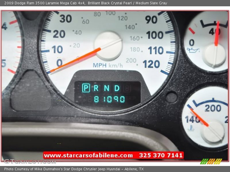 Brilliant Black Crystal Pearl / Medium Slate Gray 2009 Dodge Ram 3500 Laramie Mega Cab 4x4