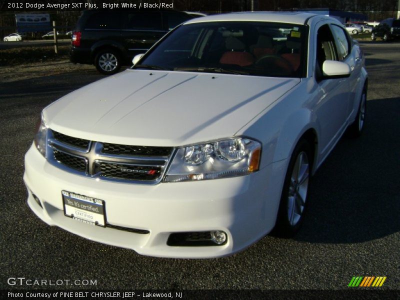 Bright White / Black/Red 2012 Dodge Avenger SXT Plus