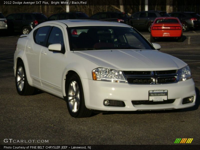 Bright White / Black/Red 2012 Dodge Avenger SXT Plus