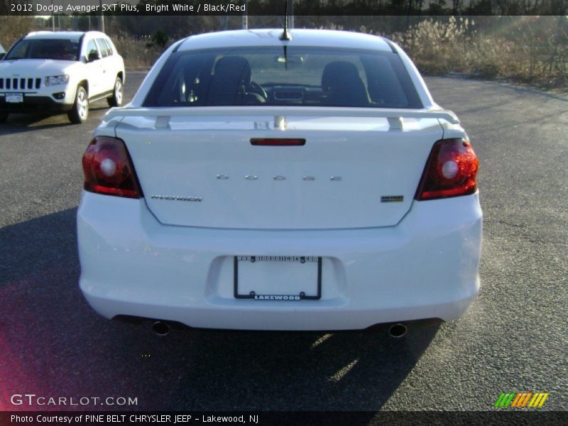 Bright White / Black/Red 2012 Dodge Avenger SXT Plus