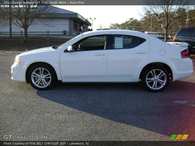 Bright White / Black/Red 2012 Dodge Avenger SXT Plus