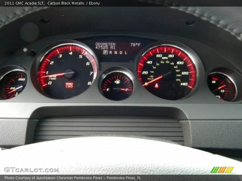 Carbon Black Metallic / Ebony 2011 GMC Acadia SLT