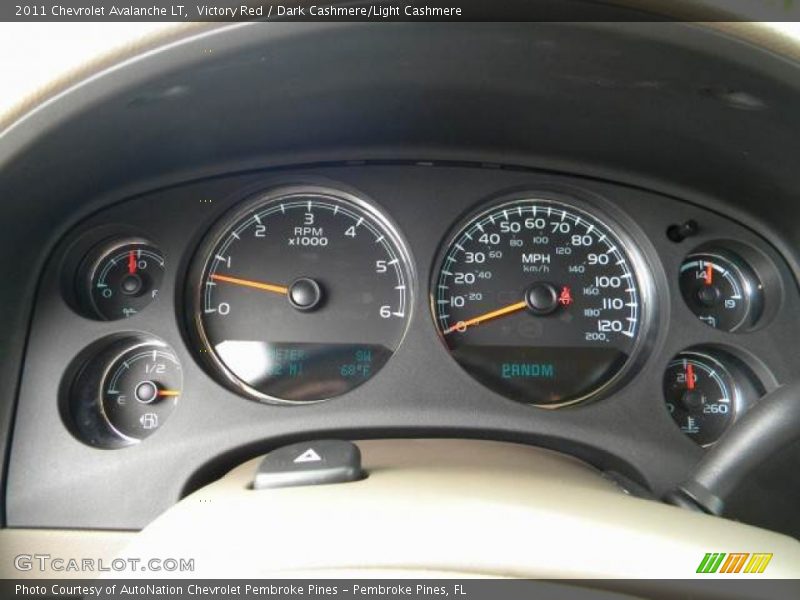 Victory Red / Dark Cashmere/Light Cashmere 2011 Chevrolet Avalanche LT