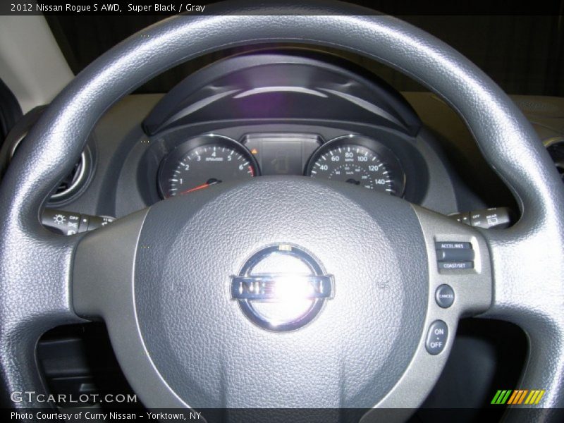 Super Black / Gray 2012 Nissan Rogue S AWD