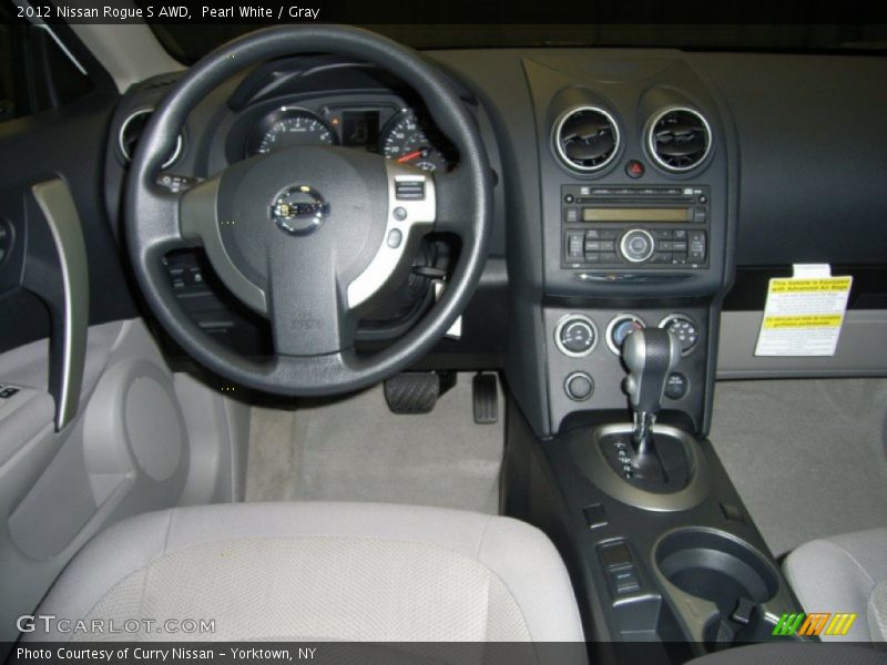 Pearl White / Gray 2012 Nissan Rogue S AWD