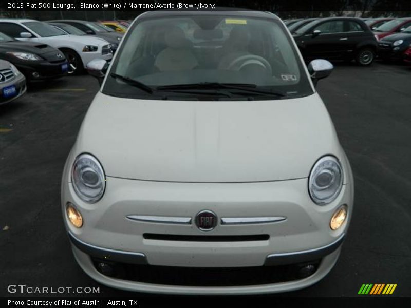 Bianco (White) / Marrone/Avorio (Brown/Ivory) 2013 Fiat 500 Lounge