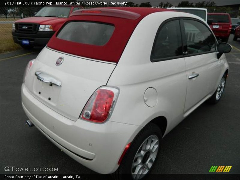 Bianco (White) / Rosso/Avorio (Red/Ivory) 2013 Fiat 500 c cabrio Pop