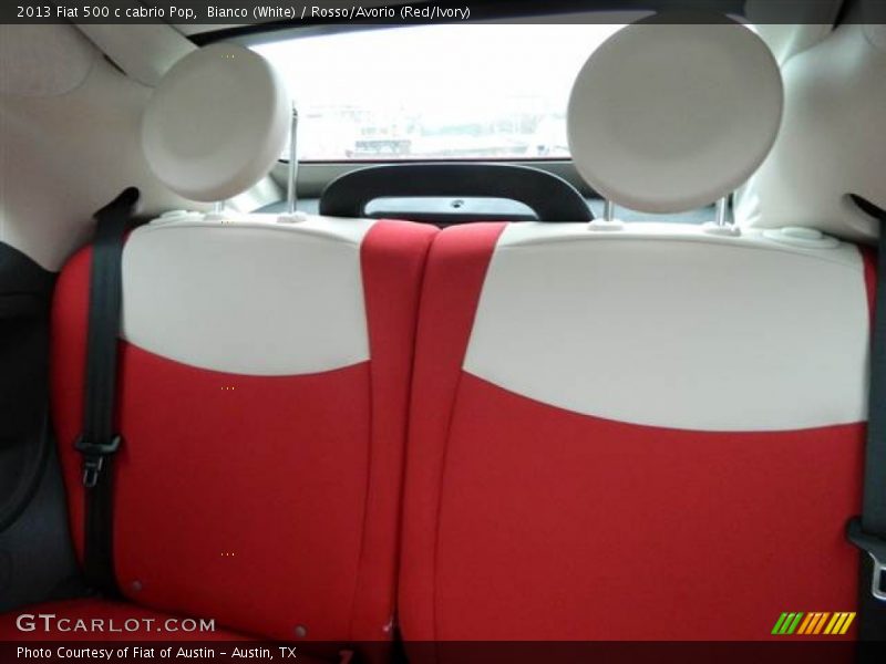 Bianco (White) / Rosso/Avorio (Red/Ivory) 2013 Fiat 500 c cabrio Pop