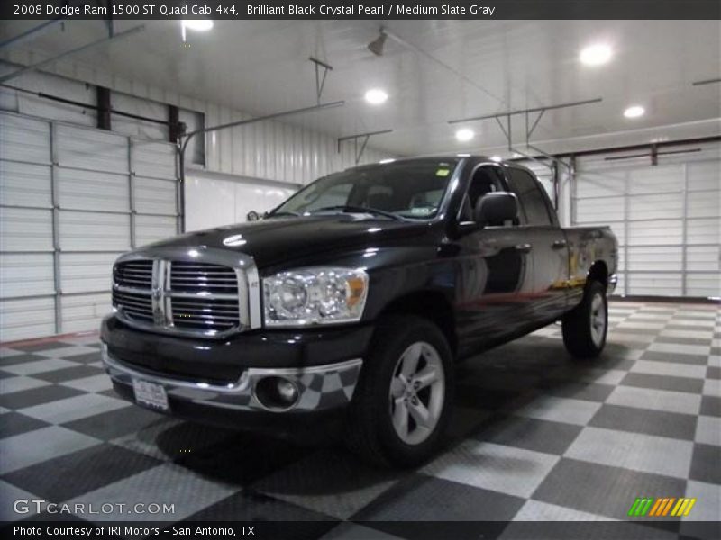 Brilliant Black Crystal Pearl / Medium Slate Gray 2008 Dodge Ram 1500 ST Quad Cab 4x4