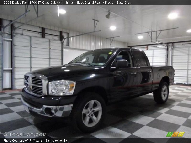 Brilliant Black Crystal Pearl / Medium Slate Gray 2008 Dodge Ram 1500 ST Quad Cab 4x4