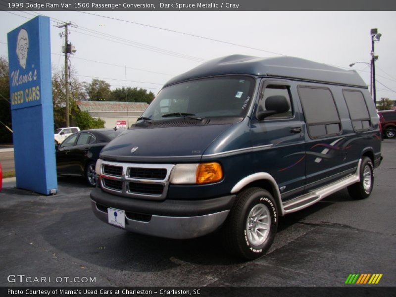 Dark Spruce Metallic / Gray 1998 Dodge Ram Van 1500 Passenger Conversion