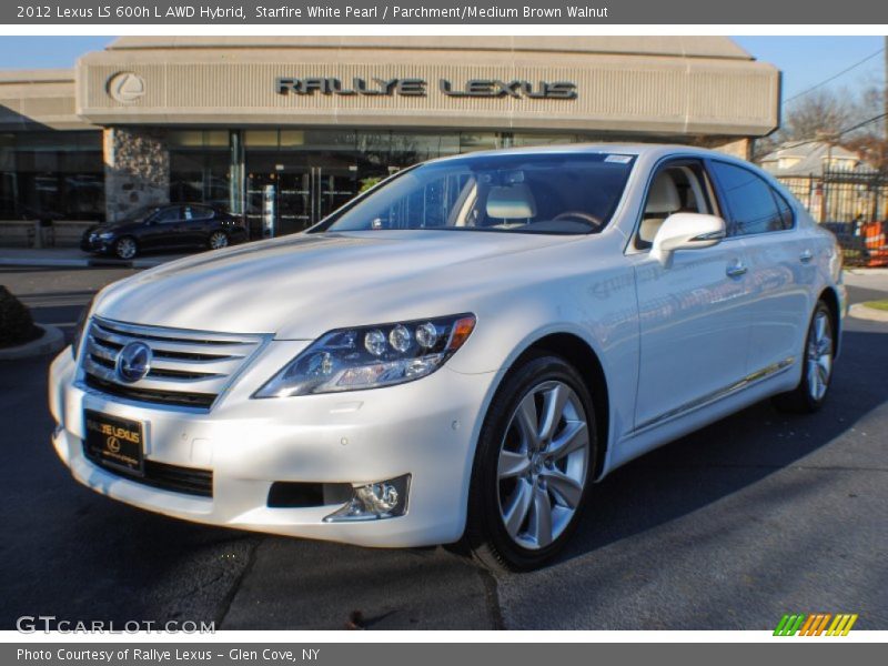 Starfire White Pearl / Parchment/Medium Brown Walnut 2012 Lexus LS 600h L AWD Hybrid
