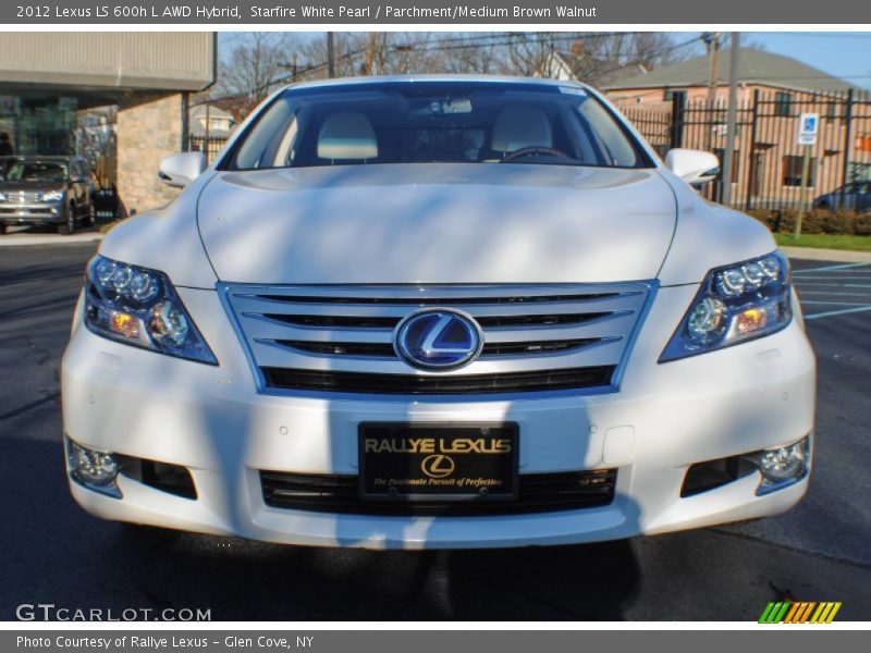 Starfire White Pearl / Parchment/Medium Brown Walnut 2012 Lexus LS 600h L AWD Hybrid