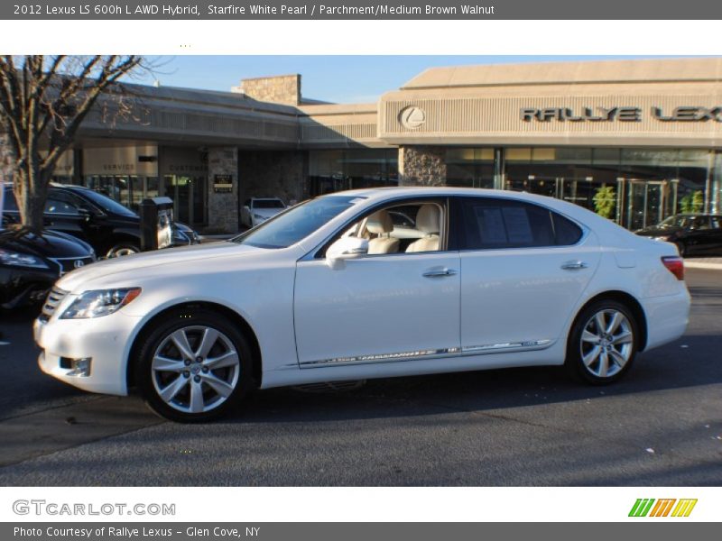 Starfire White Pearl / Parchment/Medium Brown Walnut 2012 Lexus LS 600h L AWD Hybrid