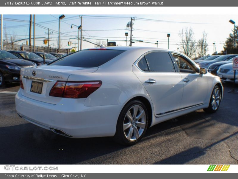 Starfire White Pearl / Parchment/Medium Brown Walnut 2012 Lexus LS 600h L AWD Hybrid