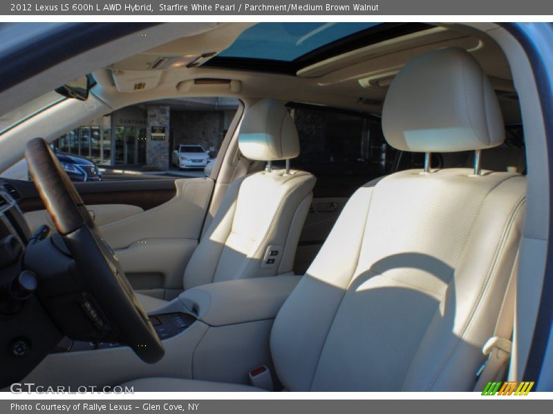 Starfire White Pearl / Parchment/Medium Brown Walnut 2012 Lexus LS 600h L AWD Hybrid