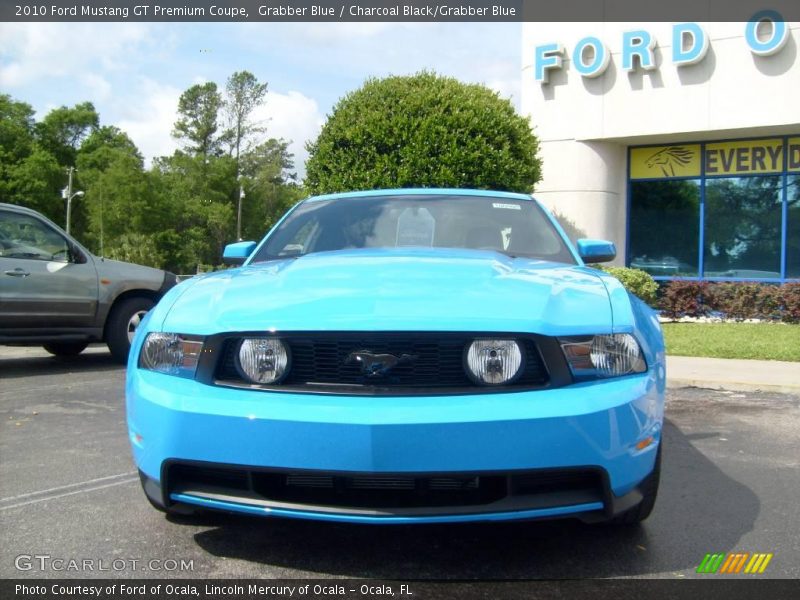 Grabber Blue / Charcoal Black/Grabber Blue 2010 Ford Mustang GT Premium Coupe