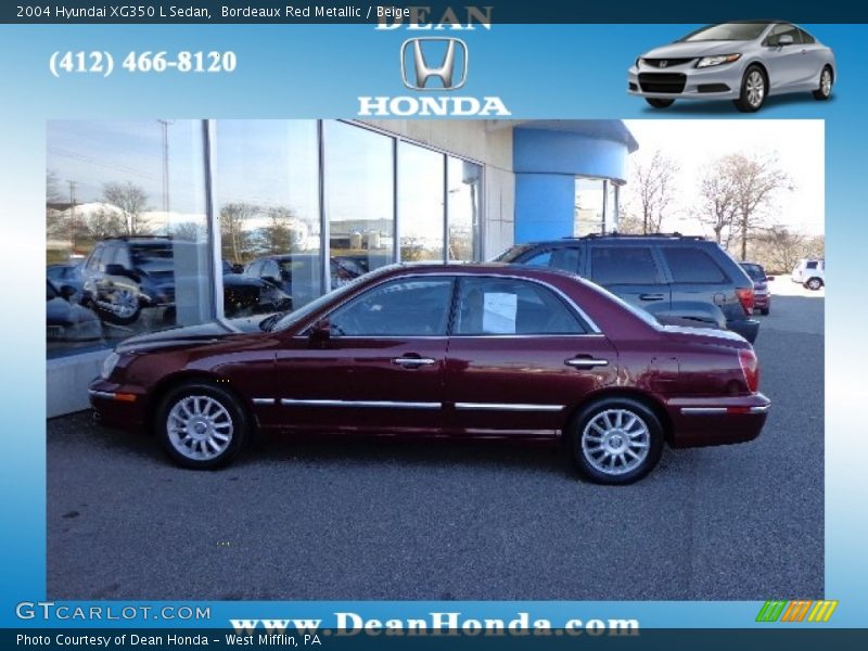 Bordeaux Red Metallic / Beige 2004 Hyundai XG350 L Sedan