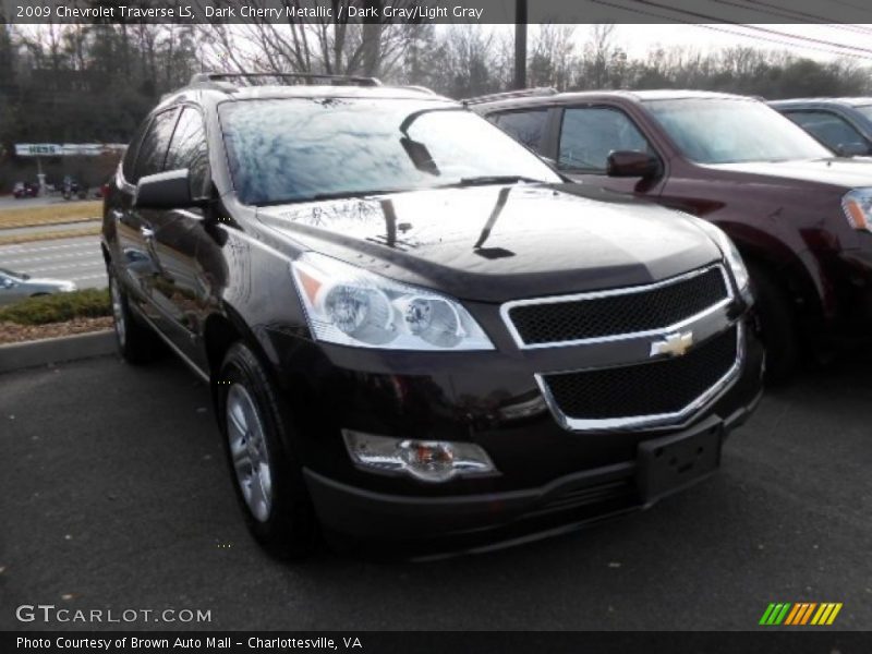 Dark Cherry Metallic / Dark Gray/Light Gray 2009 Chevrolet Traverse LS