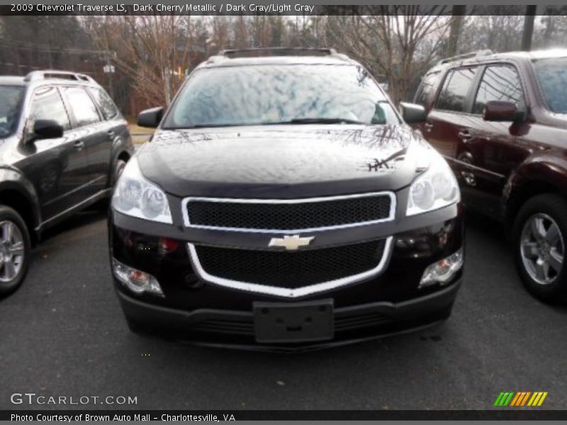 Dark Cherry Metallic / Dark Gray/Light Gray 2009 Chevrolet Traverse LS