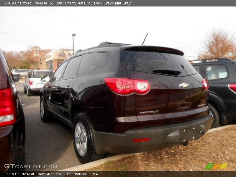 Dark Cherry Metallic / Dark Gray/Light Gray 2009 Chevrolet Traverse LS