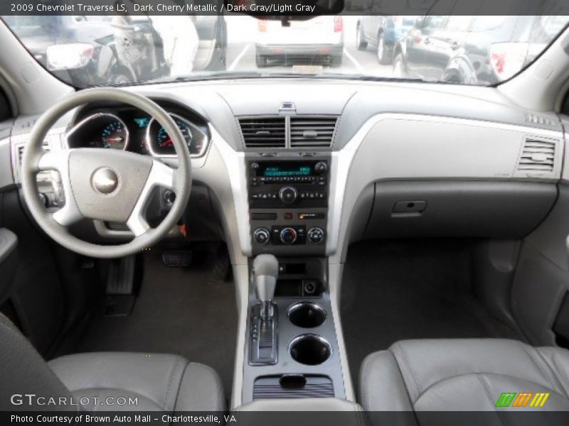 Dark Cherry Metallic / Dark Gray/Light Gray 2009 Chevrolet Traverse LS