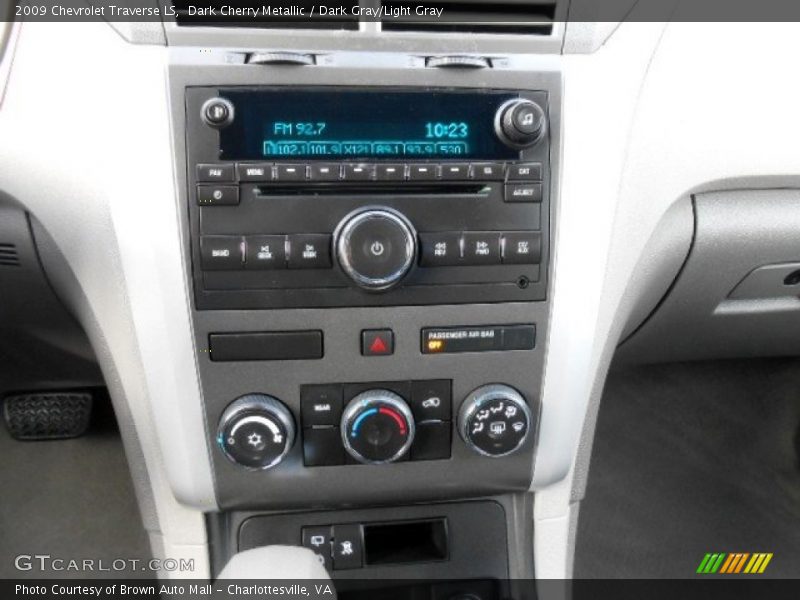 Dark Cherry Metallic / Dark Gray/Light Gray 2009 Chevrolet Traverse LS