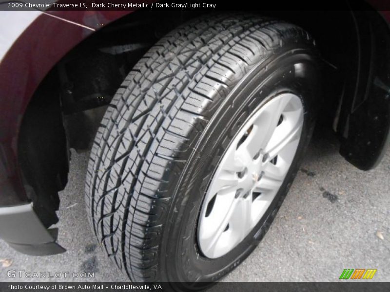 Dark Cherry Metallic / Dark Gray/Light Gray 2009 Chevrolet Traverse LS