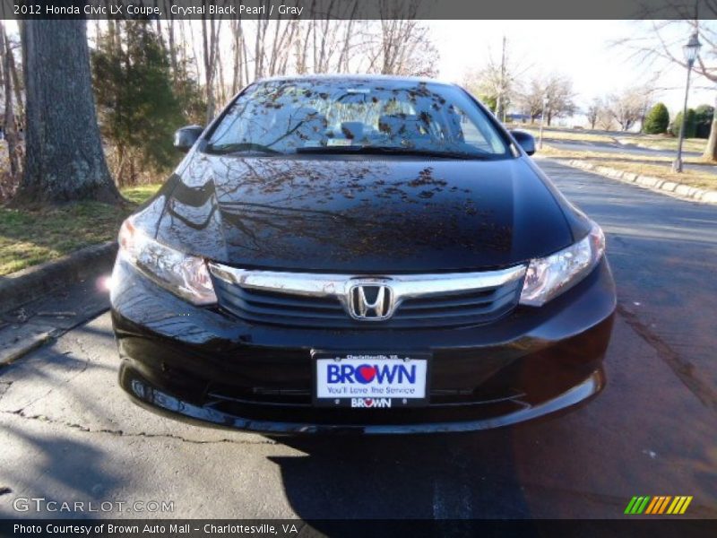 Crystal Black Pearl / Gray 2012 Honda Civic LX Coupe