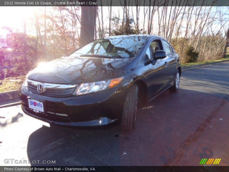 Crystal Black Pearl / Gray 2012 Honda Civic LX Coupe