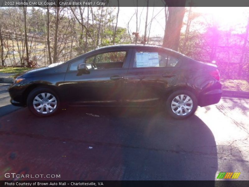Crystal Black Pearl / Gray 2012 Honda Civic LX Coupe