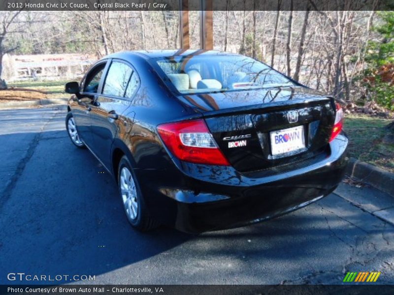 Crystal Black Pearl / Gray 2012 Honda Civic LX Coupe