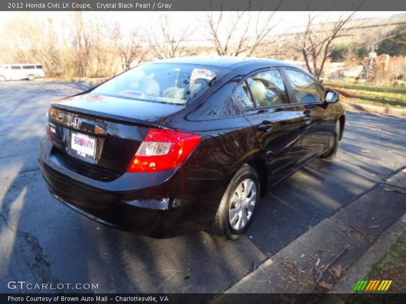 Crystal Black Pearl / Gray 2012 Honda Civic LX Coupe