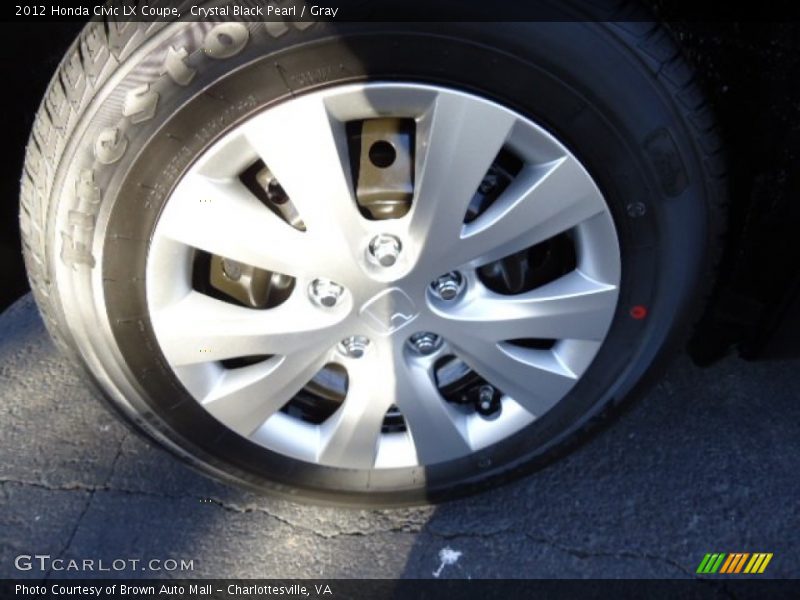 Crystal Black Pearl / Gray 2012 Honda Civic LX Coupe
