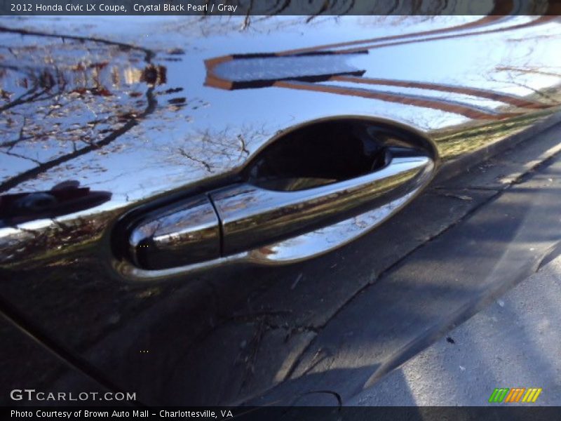 Crystal Black Pearl / Gray 2012 Honda Civic LX Coupe