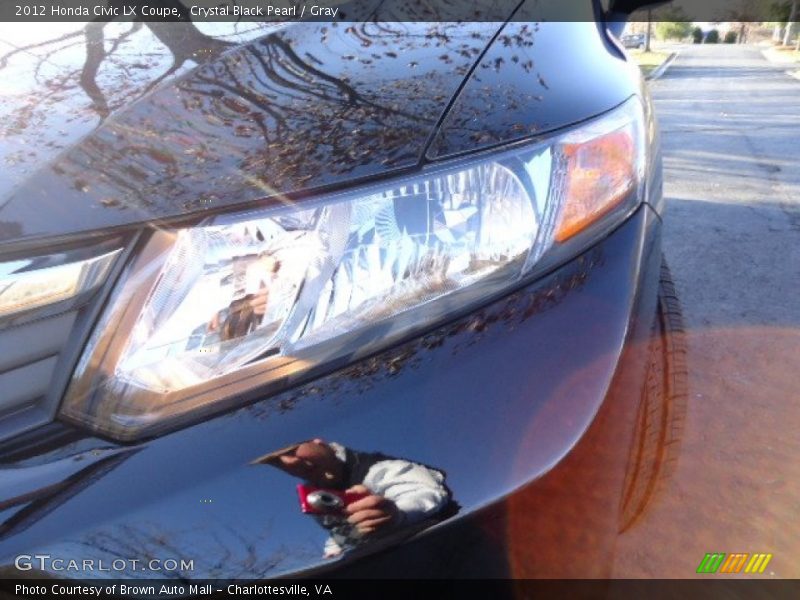 Crystal Black Pearl / Gray 2012 Honda Civic LX Coupe