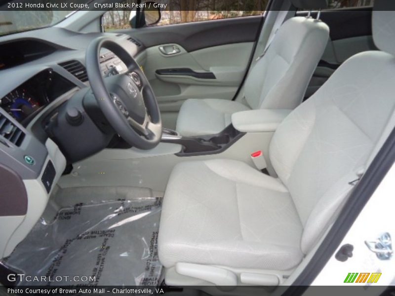 Crystal Black Pearl / Gray 2012 Honda Civic LX Coupe